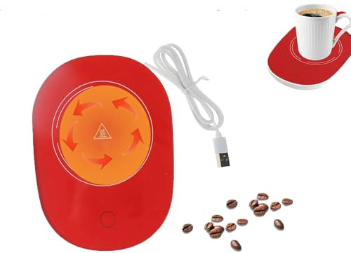 Tassenwärmer,Elektrischer Kaffeewärmer,USB Getränkewärmer,Teewärmer,Schreibtisch Tassenwärmer,Becherwärmer,Kaffeewärmer,Cup Warmer für Tee,Kakao,Milch (Rot)