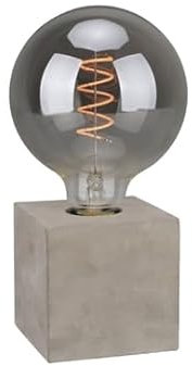 MeLiTec Sockel LED Tischleuchte Würfel mit Leuchtmittel Form Eckig, mit Filament Leuchtmittel, Oberfläche Beton