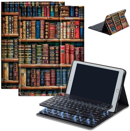 Keyboard Case for Amazon Kindle Fire HD 8/HD 8 Plus(2020 Release, 10th & 2022 Release, 12th), Detachable Wireless Bluetooth Keyboard and Auto Sleep/Wake Fire HD8 Case Keyboard, Books