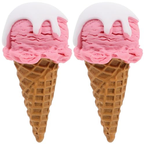 PRETYZOOM 2stücke Realistische Künstliche Eiscreme Waffel Modell Dekoration Für Partys Fotografie Und Geschäftsausstellungen Langlebiges Kunststoffdesign
