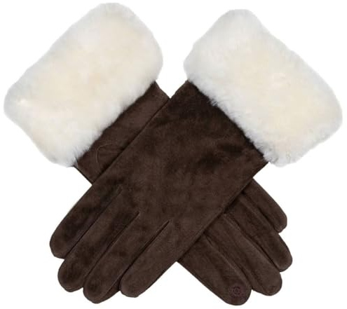 Dents Womens Hallie Water Resistant Touchscreen Suede Gloves - Mocca Brown