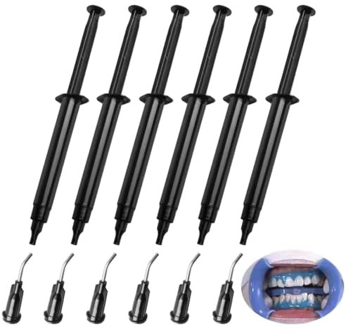 FiTspi Lot de 6 flacons de gel de protection gingivale professionnel avec 6 embouts de 3 ml, gel protecteur des gencives, seringue dentaire, fournit une barrière protectrice pour la thérapie des