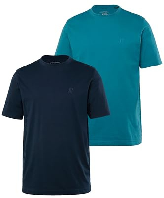 JP 1880 Herren L-8XL bis 8XL, T-Shirt im Doppelpack, Basic-Shirt aus Reiner Jerseyqualität, Rundhals, Bequeme Passform dunkelpetrol 6XL 702637741-6XL