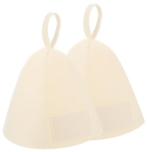 BEBEMOKO Lot de 2 chapeaux de sauna en feutre respirant pour femme - Bonnet de confortable pour sauna et bain - Idéal pour garder les cheveux secs et protégés