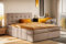 Kaiser Möbel - Bett 200x200 cm - Boxspringbett mit Matratze und Bettkasten - Polsterbett für Schlafzimmer, Jugendzimmer - Doppelbett mit hohem Kopfteil, Bonellmatratze - Ludano - Beige