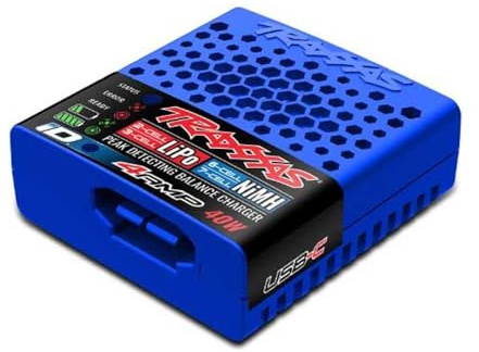 Traxxas USB-C-Ladegerät, Multichemisches Gleichgewichts-Ladegerät, 40 W, Blau