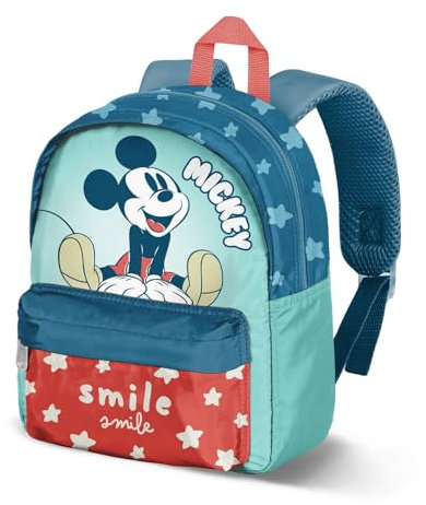 Disney Micky Maus Smile-Joy Kindergartenrucksack, Blau, 22 x 27 cm, Kapazität 5 L
