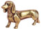 Hbbgdiy Realistische Bronze -Dackel -Figur, stehende Haltung Mini Dekorative Messinghundstatue für Sammler, Zuhause, Büro und Geschenk