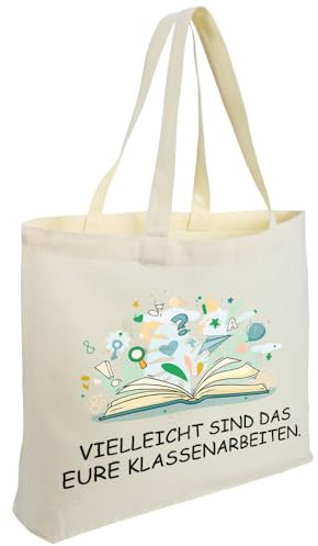 Karkar Lehrer Geschenk Jutebeutel – Personalisierte Teacher Lehrerin Geschenk Einkaufstasche Stoffbeutel zum Bemalen, 45 * 34cm