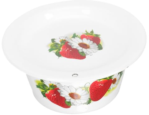Garneck Emaille Schüssel mit Deckel Vielseitige Vintage Küchenschüssel aus Emaille Robuste Teigmischschüssel mit Feiner Verarbeitung und Elegantem Retro Muster für Servieren