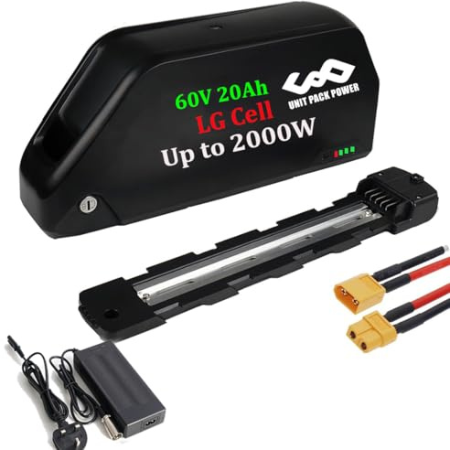 Ebike Battery 60V 20Ah for 250W 500W 750W 1000w 1500w 2000w 2200W Motor | Front Rear Wheel Kit Mid drive (60V 20.8Ah Up to 2000W/LG/Cell, W/Charger and BMS)