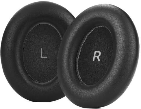 INF Ohrpolster 2er Set Lammleder Ersatz für Sennheiser Momentum 4 Memory Foam Over Ear Schwarz, präzise Passform Länge:10cm Breite:8cm Höhe:2cm verbesserte Passive Geräuschisolierung Earpads x2