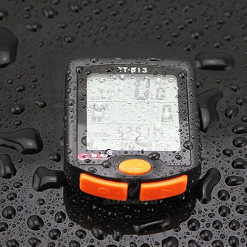 Ahgsup Bike Computer, Full Screen Backlight Bicycle Computer with Sensor, for Outdoor Riding, Durable Plastic, 1 X Bike Set (813 Wired)