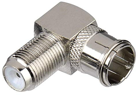 Hama SAT-Adapter F-Stecker (Push on) - F-Kupplung, 90° abgewinkelt