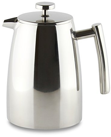 Café Stal HFD-08 Belmont 8 Cup Double Walled Cafetiere Coffee Maker, Mirror Finish, 1.2 Litre