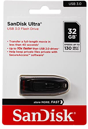 Atmintukas SanDisk Cruzer Ultra 32GB USB 3.0 (siuntimas iki 80MB/s) - Lot de 2