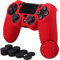 Pandaren® BORCHIE silicone custodie cover pelle antiscivolo per PS4 controller x 1 (rosso) + FPS PRO thumb grips pollice prese x 8