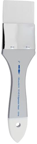 Silver Brush Limited 1514S 2 Silverwhite Wash Brush, Gouache, Oil, and Watercolour Brush, Size 2 Inch, Short Handle