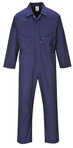 Portwest C813 Men's Liverpool Work Overalls Protective Boiler Suit Polycotton Coveralls Durable Workwear for Mechanics Warehouse Garages DIY Navy Tall, X-Large