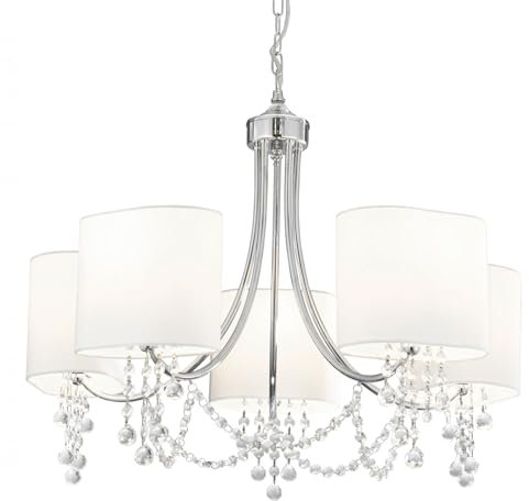 Searchlight 5 Lights Traditional Chrome Ceiling Fitting Pendant Chandelier Light