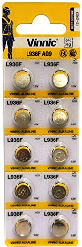 Lot de 10 piles bouton alcalines Vinnic L626 AG4 G4 LR66 1,5 V