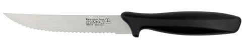 Rockingham Forge Range 12.5cm Serrated Utility Knife - Lightweight Sharp Stainless Steel Kitchen Knives with Black Handle
