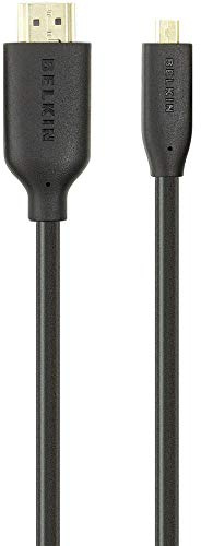 Belkin F3Y030bf1M-P - Cable Micro HDMI de Alta Velocidad con Ethernet, Color Negro
