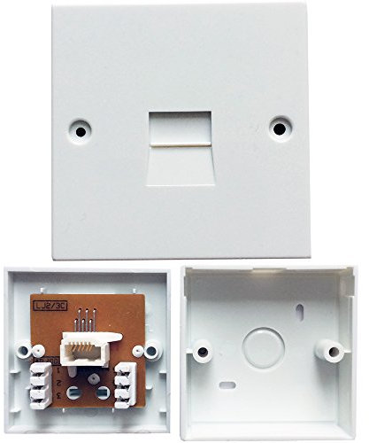 BT Telephone Line Extension Socket Wall Plate 2/3C - Left Handed 430A 630A Plugs