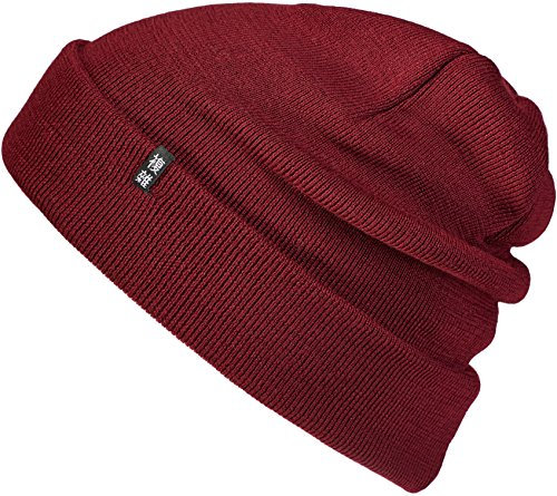 Enter the Complex® Winter Mütze, Warme Woll Beanie, 100% Merino, Damen und Herren, Maroon