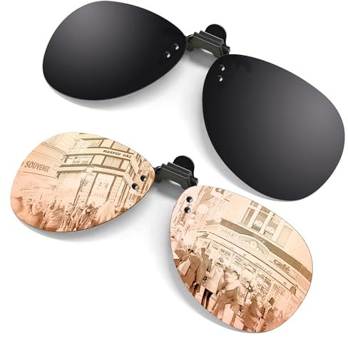 GQUEEN Polarisierte angeklippt Flip Randlose Flieger Objektiv Außen Fahren Angeln Sonnenbrille,JP94