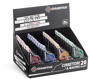 OSAMA – Korrekturroller, 36 Stücke, 20 M – Korrekturband Ideal für Schule, Büro und Uni – Korrekturmaus Nützliches Set für Schreib und Schulbedarf, Gleitend und Abdeckend, Langanhaltend
