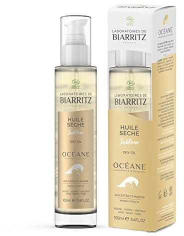 Laboratoires de Biarritz - Océane Bio-Zertifiziertes Trockenöl - Gesicht, Körper, Haare - Natürlich hergestellter Duft - 100 ml - Made in France