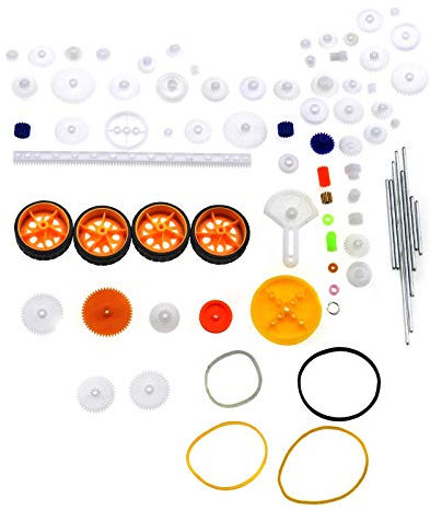 YINETTECH 78pcs Spielzeug Auto Getriebe Achse Riemen Kunststoff Paket Modell Zubehör Set DIY RC Flugzeug Roboter Projekt Sortiert