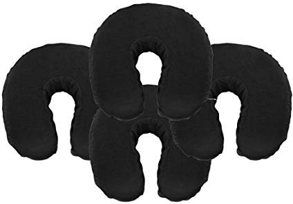 Lot de 4 housses de protection pour table de massage 100 % coton brossé Compatible avec tous les coussins de repos standard Noir