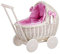 e-wicker24 Alles aus Weide Puppenwagen aus Weide mit Bettwäsche perfekte Geschenkidee Korbpuppenwagen schöner Spielzeug aus Korbgeflecht Korbwagen für Puppen Spielzeug für Mädchen (Pink)