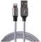 Maplin Braided Fast Charging Lightning to USB-A Cable Silver, 1m, Compatible with all iPhones 14, 13, 12, 11, SE, iPad Air/Mini (2019), iPad (up to 2021 generation), Airpods (w/Lightning Case)