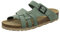 AFS-Schuhe 2122 Damen Pantoletten aus echtem Leder, hochwertige Hausschuhe für Frauen mit Eva-Sohle, Made in Germany (43 EU, grün/Verde)