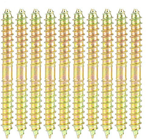 10 Uds tornillo de doble punta 6 * 60mm tornillo de espiga autorroscante tornillo de doble punta para conector de muebles de carpintería