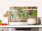 Spritzschutz Küche Glas Frische Kräuter Braun Holz Optik, Küchenrückwand Glas für Herd und Spüle, Rückwand Küche Glasplatte mit Motiv, 80x40cm