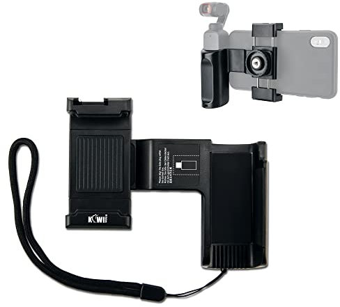 Kiwifotos Staffa per supporto per impugnatura a mano per DJI OSMO Pocket 2 / OSMO Pocket + Smart Phone (larghezza = 56-95 mm), OSMO Pocket Bracket Supporto per smartphone