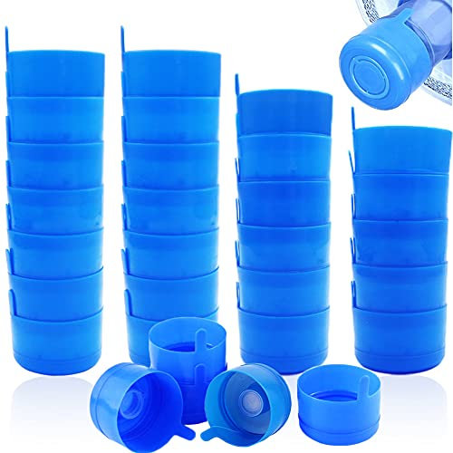 30 Pack Gallon Water Bottle Caps,Non Spill Water Bottle Caps for 55mm 3 and 5 Gallon Water Jugs,Non Spill Caps Reusable Snap on Cap