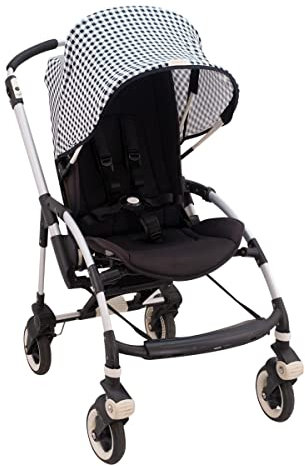 JYOKO KIDS Capota para Silla de Paseo y Cochecito de Bebé compatible con Bugaboo Bee 3, Bee plus, Bee 5, Elaborada en Tejido de Algodón Elástico, Suave y Transpirable (Vichy)