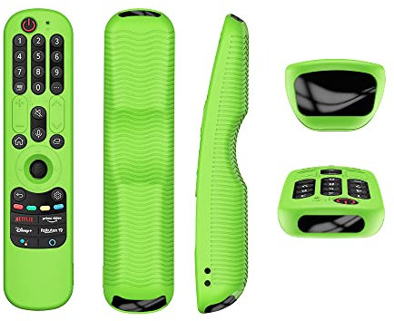 N+B Cubierta Protectora para LG AN-MR21GC MR21N/21GA Mando a Distancia, Funda de Silicona Colorida para LG OLED TV Magic Remote (Verde Luminoso)