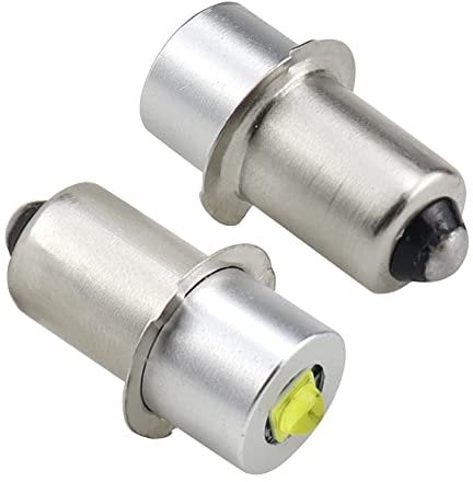 SRunDe 2 PCS P13.5S 5W LED Ampoules de Rechange pour Lampe de Poche Ampoule de Torche Électrique 6-24V 300LM 4-6 C/D une Batterie Ampoule de Rechange pour Lampe de Poche