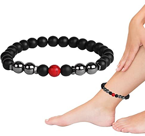 MISOYER Cheville en Obsidienne Noire - Bracelets Cheville en Obsidienne Protection Chakra Noir,Bijoux Pied Cheville en Obsidienne perlée réglable pour Hommes et Femmes