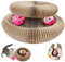 Rascador para Gatos Carton, Magic Organ Cat Scratching Board Plegable, Cat Scratcher con Bola de Juguete, Tabla de Rascar para Gatos de Cartón Corrugado