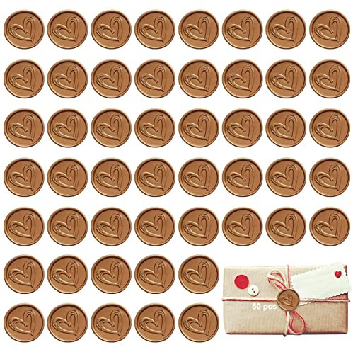 Selbstklebende Siegellack, 50pcs Selbstklebender Siegellackstempel, Siegelaufkleber Siegelwachs, Siegelaufkleber Siegelwachs, Zum Versiegeln von Briefumschlägen Karten Scrapbooking(Gold)