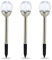 Relaxdays Solarlampen für außen, 3er Set, LED Garten Solarleuchten Kugel, weißes Licht, wasserdicht, Erdspieß, silber