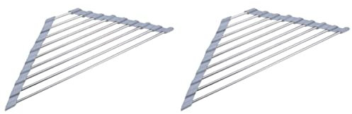 DOITOOL 2 STK Abtropfgestell Aus Edelstahl Rollmatte Für Die Ecke des Waschbeckens Geschirrabtropfgestell Klappbar Utensilien-trockengestell Fruchtsieb Entwässerungsmatte Kleber Haushalt