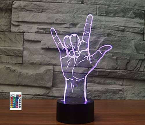 SUPERRUIDALONG 3D I Love You Sign Night Lights with Remote Control 16 Color LED Table Lamp Children Bedroom Decor Gifts for Kids